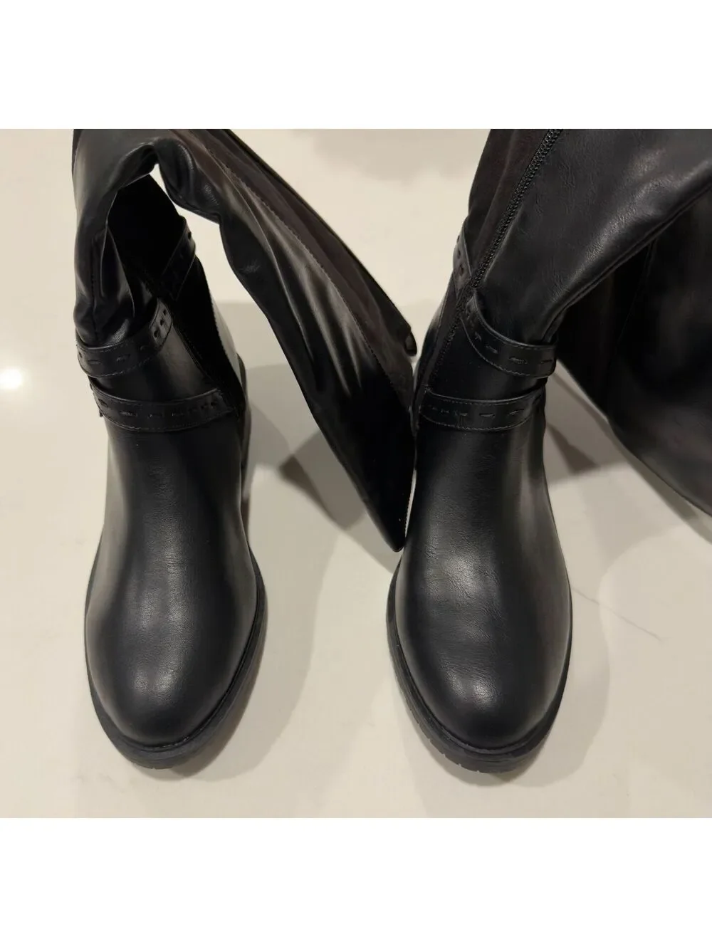 Style & Co Verityy Black Block Heel Boots Women Size 8
